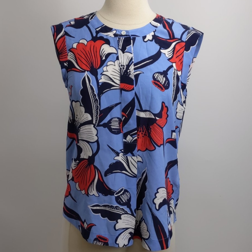 J. Crew sleeveless silk floral print top-sz 2